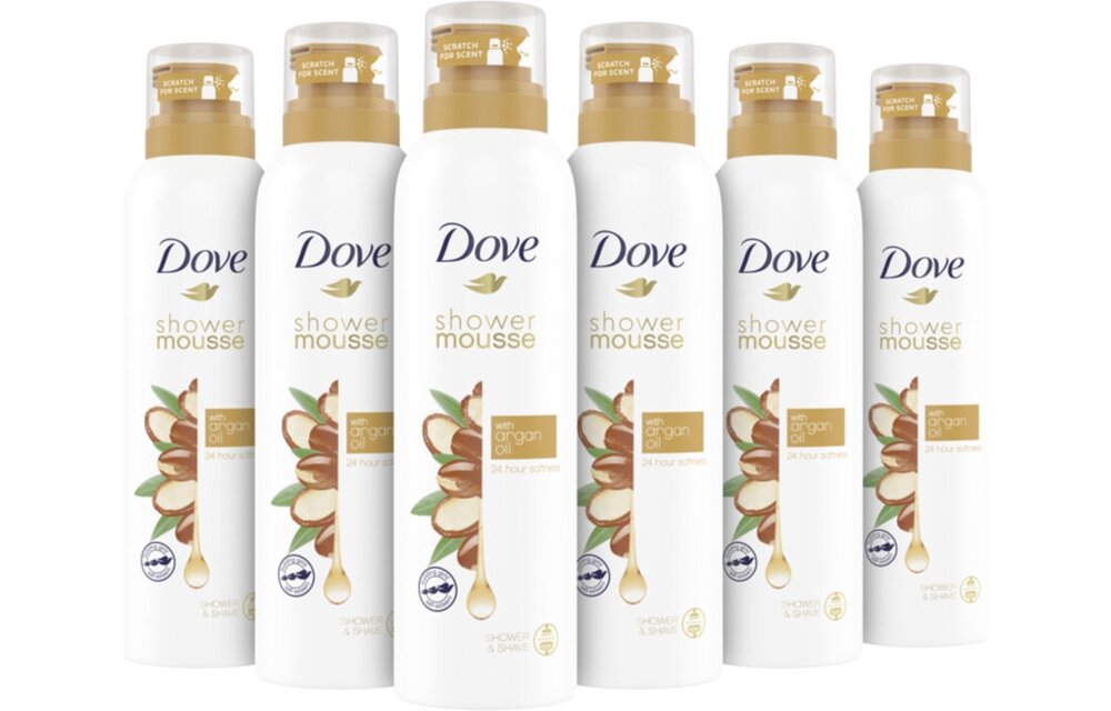 Dove Shower Mousse - Argan Oil - 6 x 200 ml - Voordeelverpakking