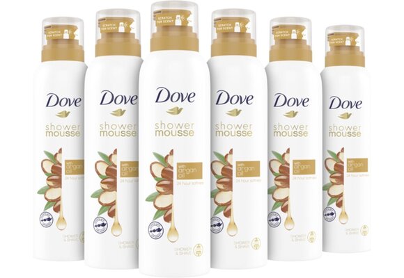 Dove Shower Mousse - Argan Oil - 6 x 200 ml - Voordeelverpakking