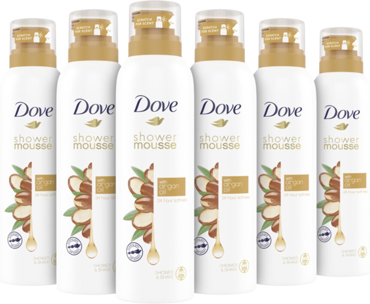 Dove Shower Mousse - Argan Oil - 6 x 200 ml - Voordeelverpakking