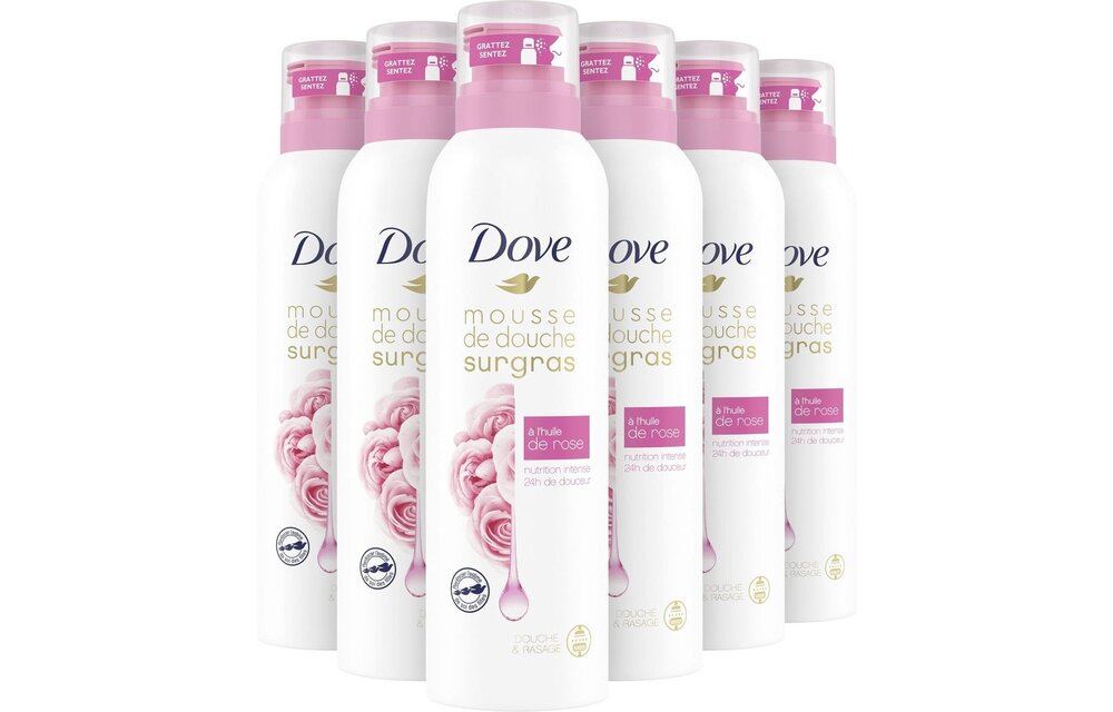 Dove Rose Oil Doucheschuim - 6 x 200 ml - Voordeelverpakking