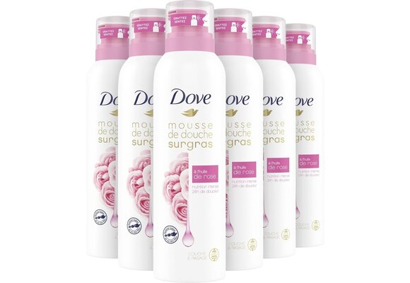 Dove Rose Oil Doucheschuim - 6 x 200 ml - Voordeelverpakking