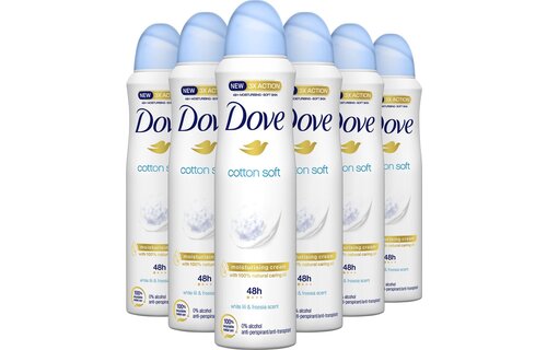 Dove Cotton Soft Anti-transpirant Deodorant Spray - 6 x 150 ml - Voordeelverpakking