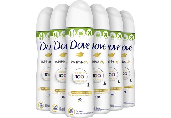 Dove Invisible Dry Anti-transpirant Deodorant - 6 x 75 ml - Voordeelverpakking
