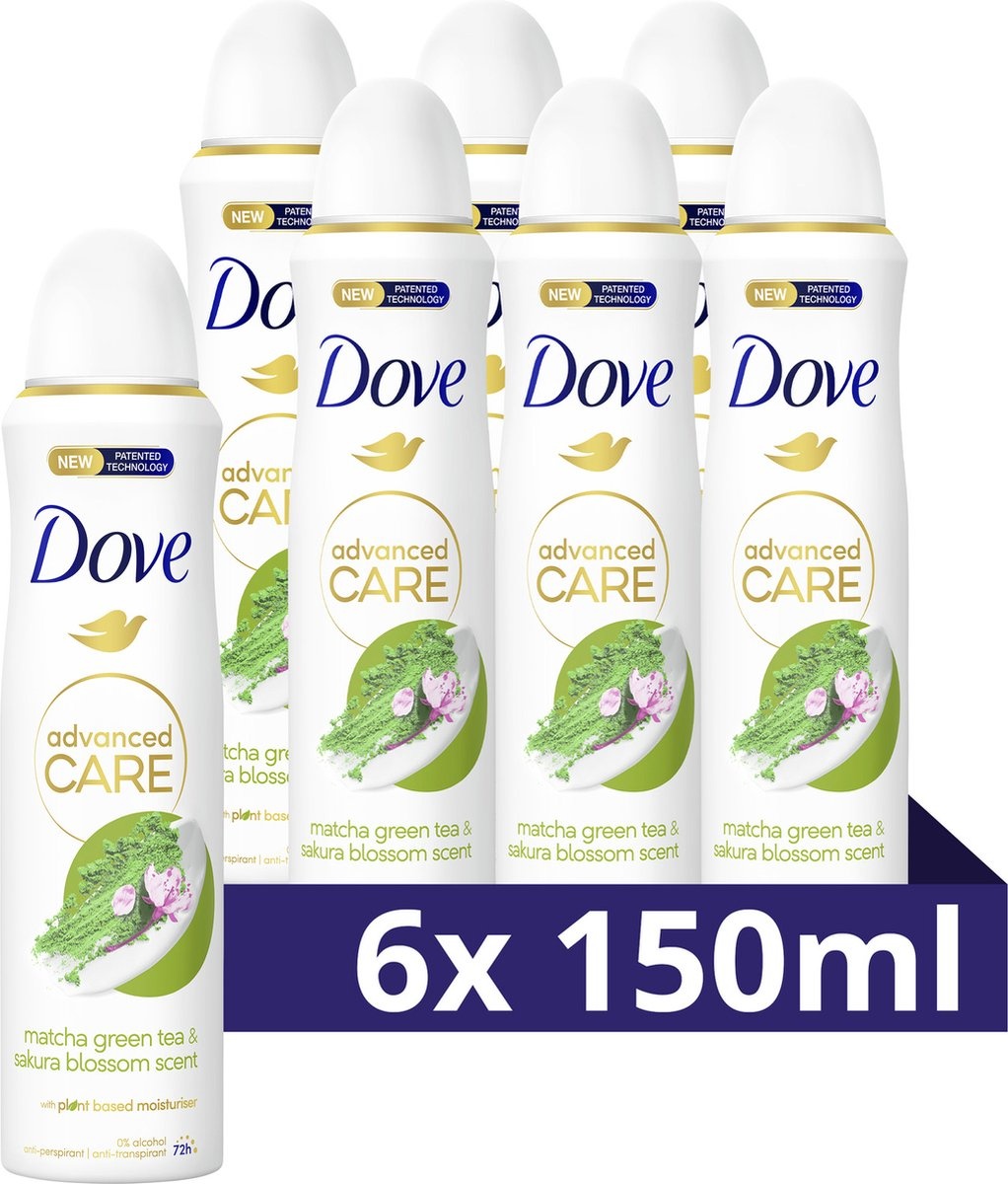 Dove Advanced Care Anti-Transpirant Deodorant Spray - Matcha & Sakura - 6 x 150 ml - Voordeelverpakking