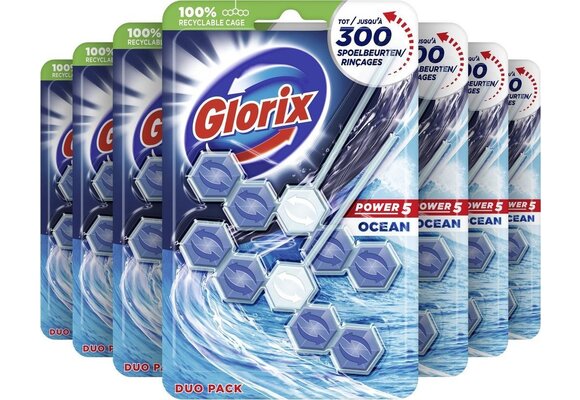 Glorix Power 5 WC Blokjes - Ocean - 14 stuks - Voordeelverpakking