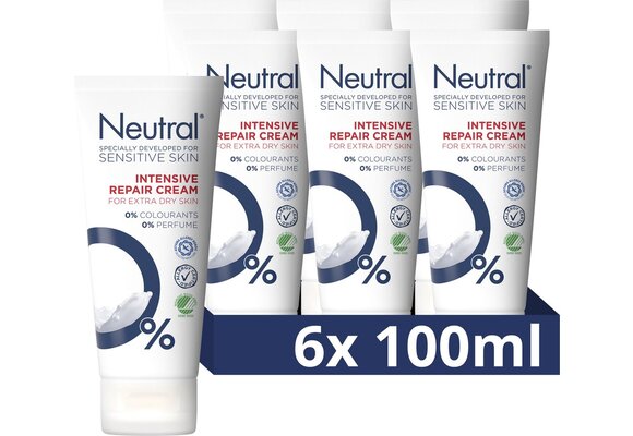 Neutral 0% Parfumvrij Intensive Repair Cream - 6 x 100 ml - Voordeelverpakking