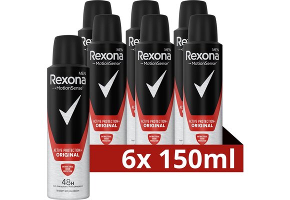 Rexona Men Anti-Transpirant Spray - Active Protection+ Original - met MotionSense Technologie - 6 x 150 ml