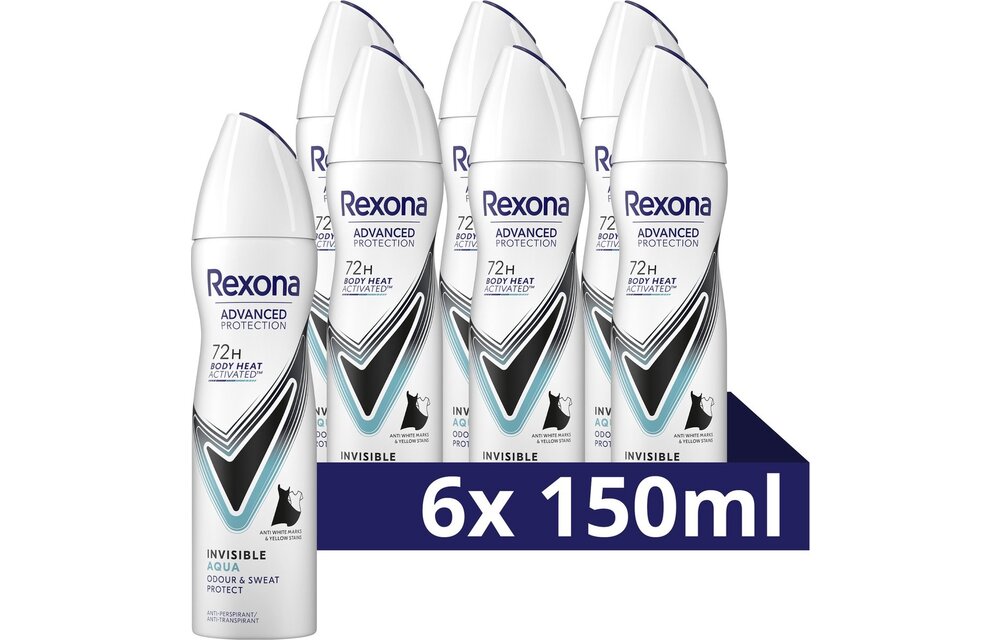 Rexona Women Advanced Protection Anti-transpirant Spray - Invisible Aqua - 6 x 150 ml - Voordeelverpakking