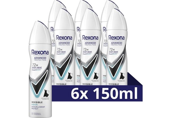 Rexona Women Advanced Protection Anti-transpirant Spray - Invisible Aqua - 6 x 150 ml - Voordeelverpakking