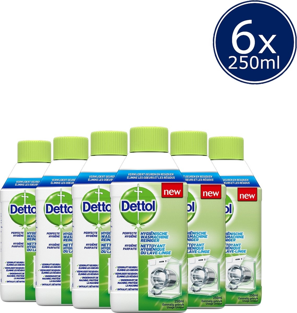 Dettol Wasmachine Reiniger Hygiëne - 250ml x6 - Copy