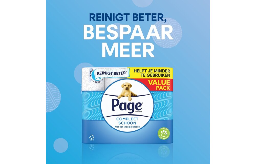 Page toiletpapier - 96 rollen - Compleet Schoon wc papier - met een vleugje katoen