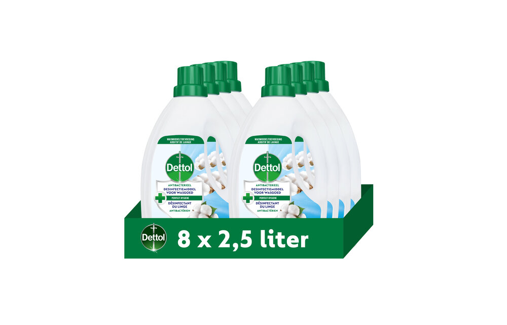 Dettol Toevoeging bij de was "Fris" 2,5L - 8 Stuks - Voordeelverpakking