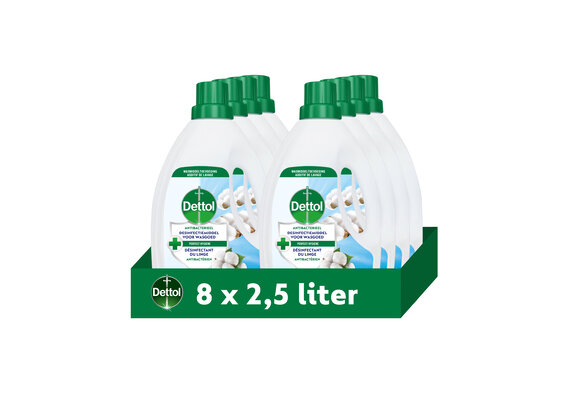 Dettol Toevoeging bij de was "Fris" 2,5L - 8 Stuks - Voordeelverpakking