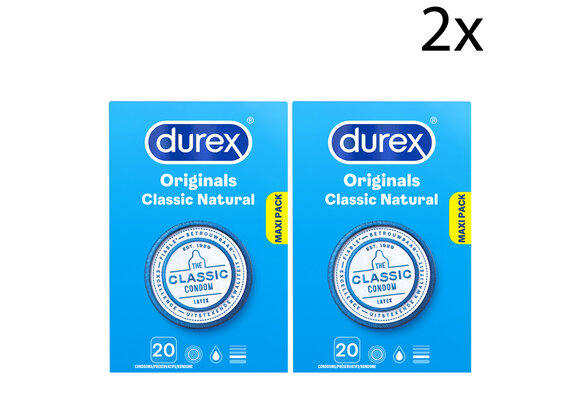 Durex Condooms Classic Natural 20st - 2 Stuks - Voordeelverpakking
