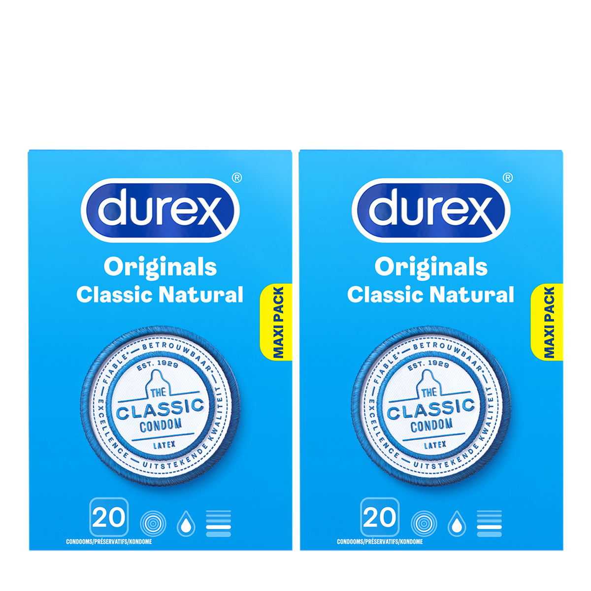 Durex Condooms Classic Natural 20st x2