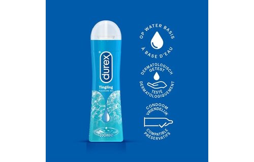 Durex - 3 Glijmiddelen - Waterbasis - Massage Olie en Glijmiddel 2/1 Aloë Vera 200ml - Play Tingle Gel 100ml - Crazy Cherry met Smaak Kers 100ml