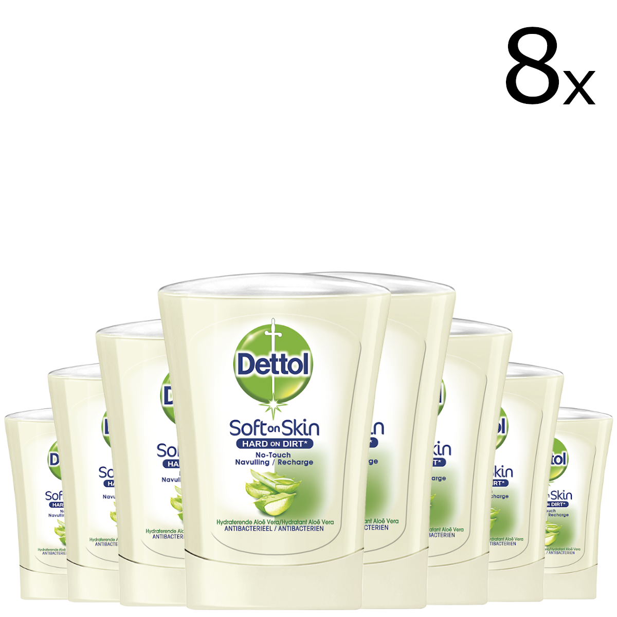 Dettol No Touch Refill Hydrating Aloe Vera 250ML - 8 Stuks - Voordeelverpakking