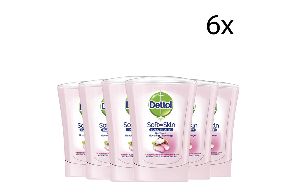 Dettol No Touch Refill Sheabutter 250ML - 6 Stuks - Voordeelverpakking