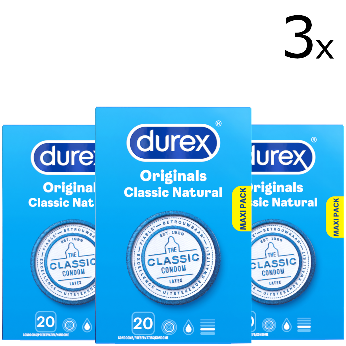 Durex Condooms Classic Natural 20st x3