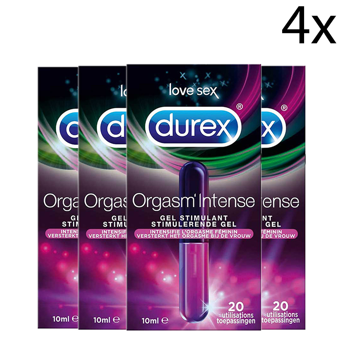 Durex Intense Orgasm Gel 10ML - 4 Stuks - Voordeelverpakking