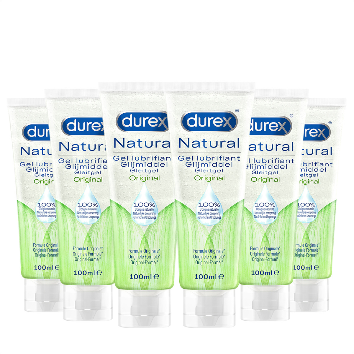 Durex Glijmiddel Natural - 100% natuurlijk - 100 ml x6