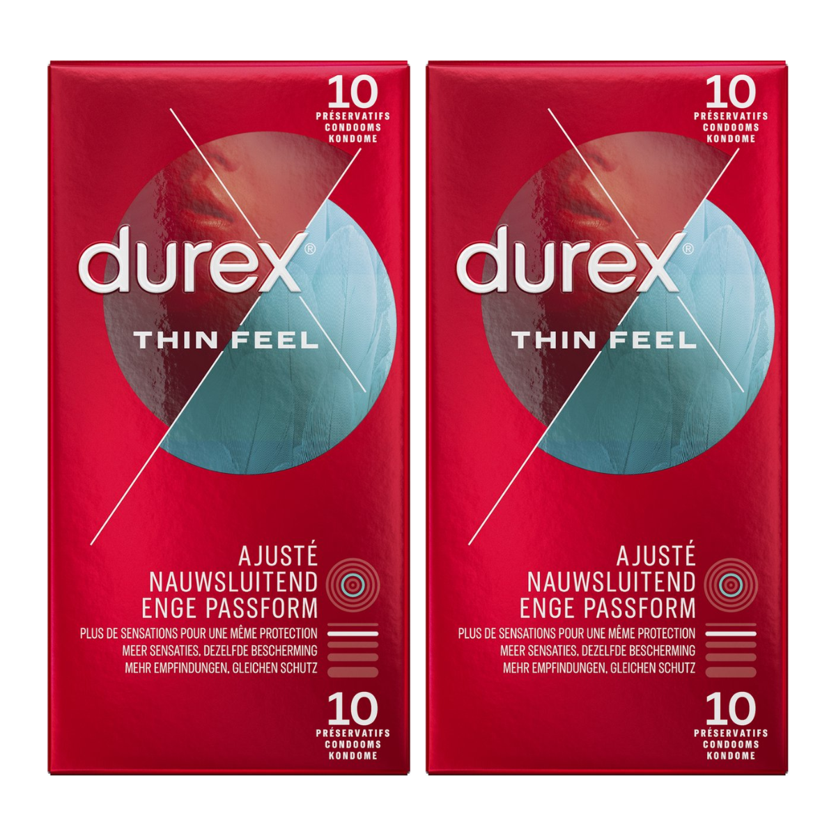 Durex Condooms Thin Feel Close Fit 10st - 2 Stuks - Voordeelverpakking