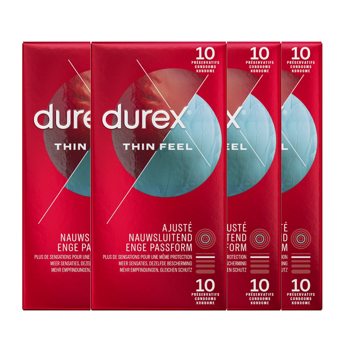 Durex Condooms Thin Feel Close Fit 10st - 4 Stuks - Voordeelverpakking