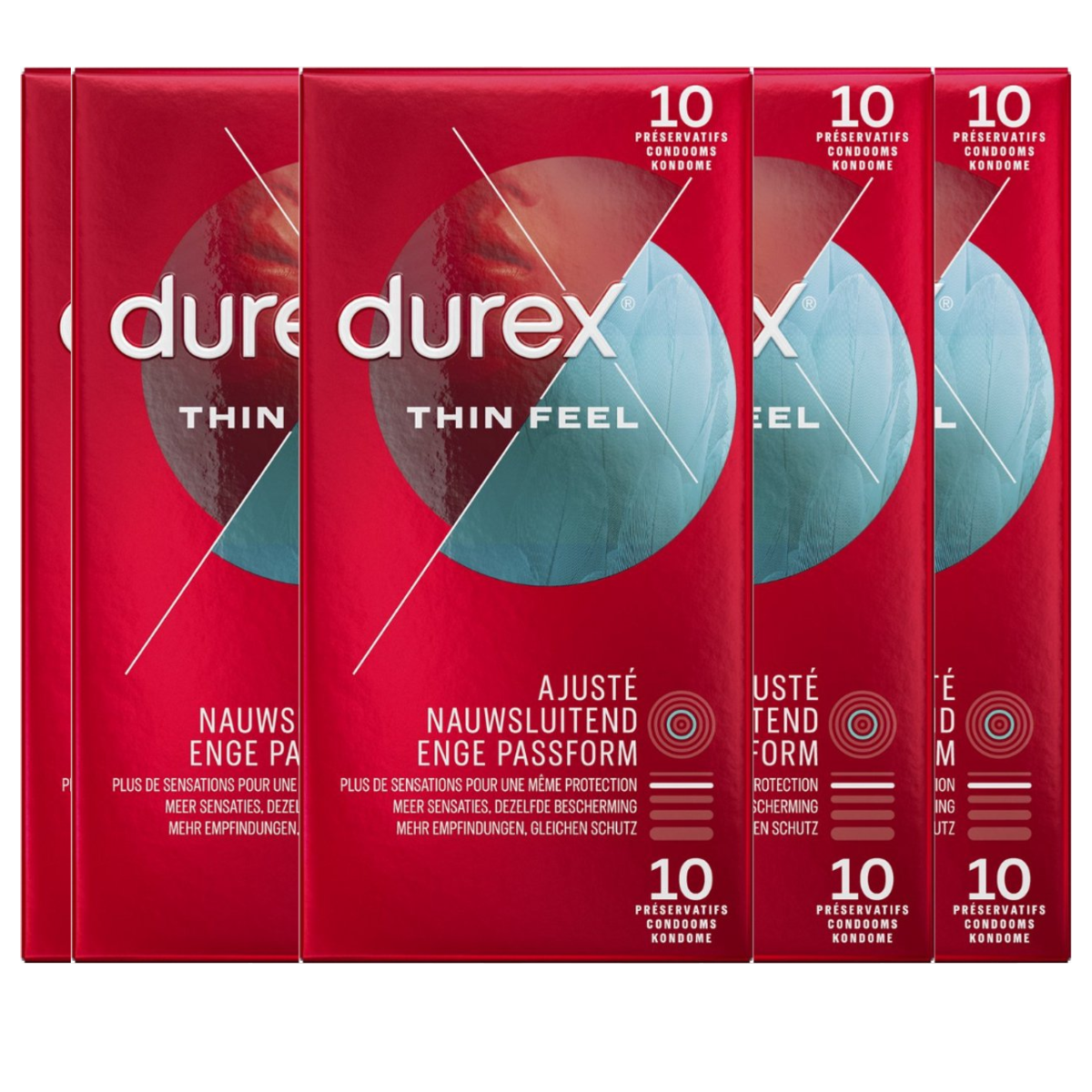 Durex Condooms Thin Feel Close Fit 10st - 5 Stuks - Voordeelverpakking