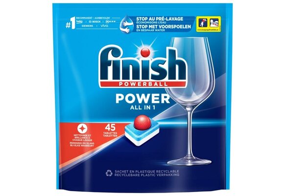 Finish Power All in 1 Regular Vaatwastabletten - 45 Stuks