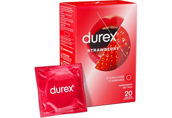 Durex Condooms Aardbeiensmaak - 12 stuks