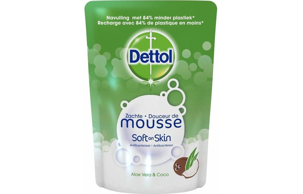 Dettol Handzeep Zachte Mousse - Antibacterieel - Navulling Magic Foam - Aloe Vera & Coco - 200 ml