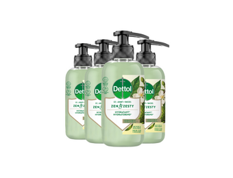 Dettol Handzeep – Antibacterieel – Zen & Zesty – Groene Thee & Bergamot – 300 ml x4