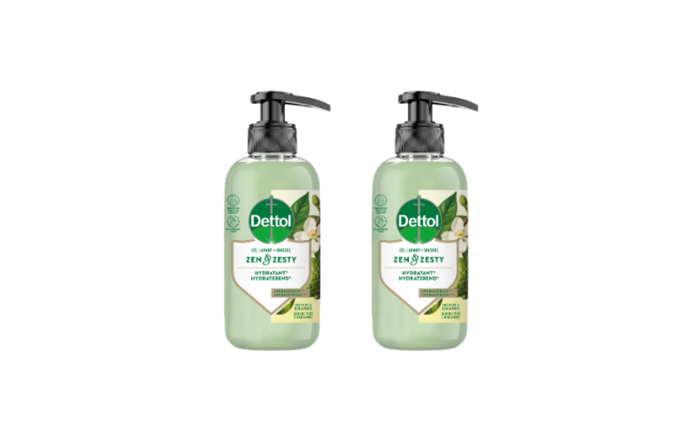 Dettol Handzeep – Antibacterieel – Zen & Zesty – Groene Thee & Bergamot – 300 ml x2