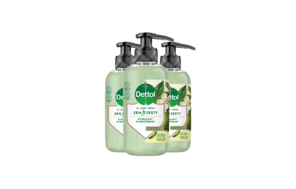 Dettol Handzeep – Antibacterieel – Zen & Zesty – Groene Thee & Bergamot – 300 ml x3