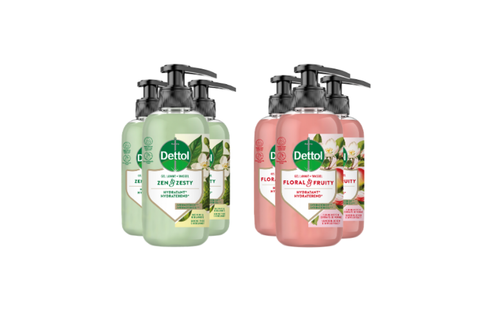 Dettol Handzeep Voordeelverpakking 6 Stuks – Zen & Zesty & Floral & Fruity – Hydraterend – 6 x 300 ml