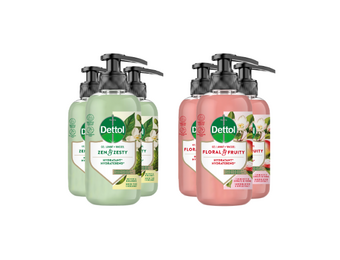 Dettol Handzeep Voordeelverpakking 6 Stuks – Zen & Zesty & Floral & Fruity – Hydraterend – 6 x 300 ml