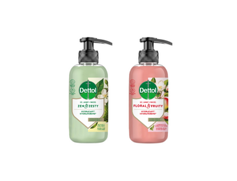 Dettol Handzeep Voordeelverpakking 2 Stuks – Zen & Zesty + Floral & Fruity – Hydraterende Vloeibare Handzeep – 300 ml per Fles