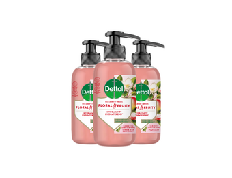 Dettol Handzeep - Antibacterieel - Floral & Fruity - Vlinderbloesem & Appelextract - 300ml x3