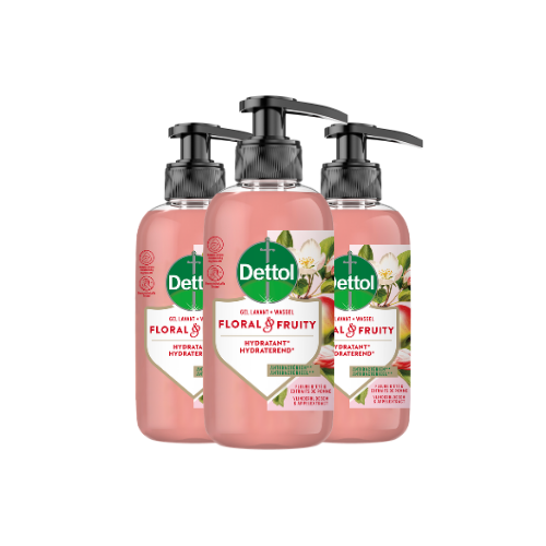Dettol Handzeep - Antibacterieel - Floral & Fruity - Vlinderbloesem & Appelextract - 300ml x3