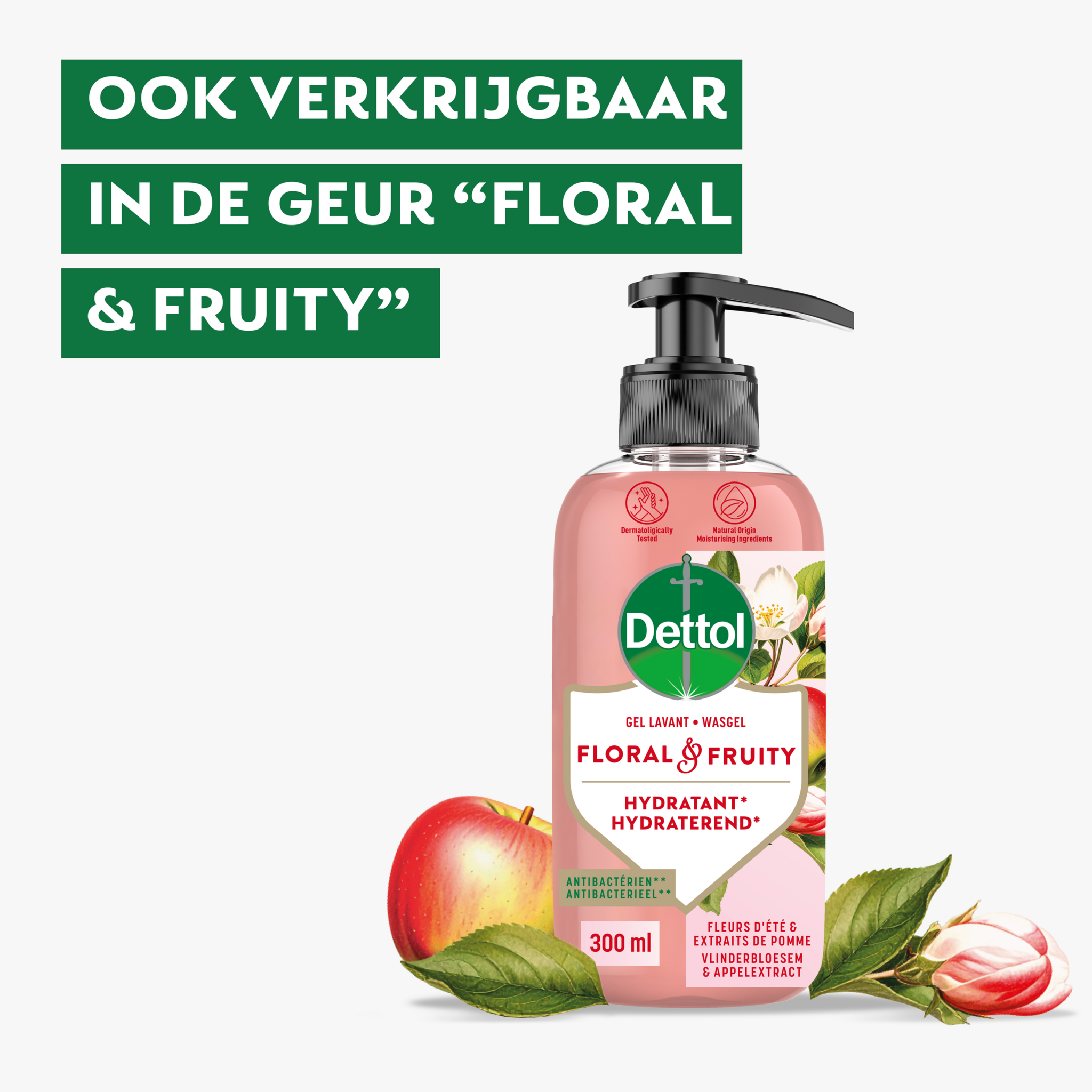 Dettol Handzeep - Antibacterieel - Floral & Fruity - Vlinderbloesem & Appelextract - 300ml x3