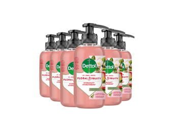 Dettol Handzeep - Antibacterieel - Floral & Fruity - Vlinderbloesem & Appelextract - 300ml x6