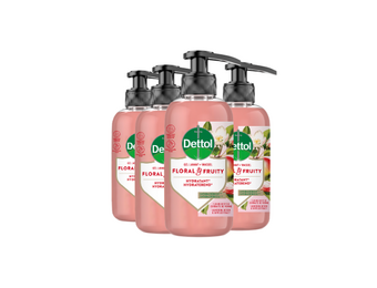Dettol Handzeep - Antibacterieel - Floral & Fruity - Vlinderbloesem & Appelextract - 300ml x4
