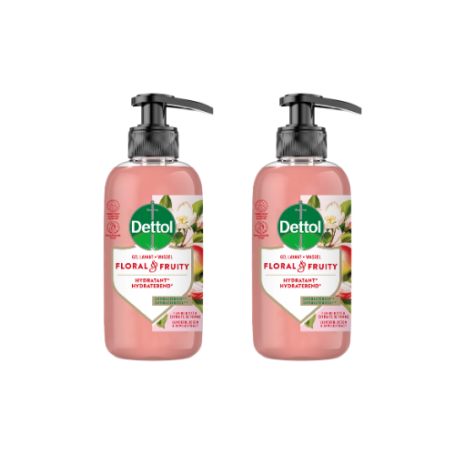 Dettol Handzeep - Antibacterieel - Floral & Fruity - Vlinderbloesem & Appelextract - 300ml x2
