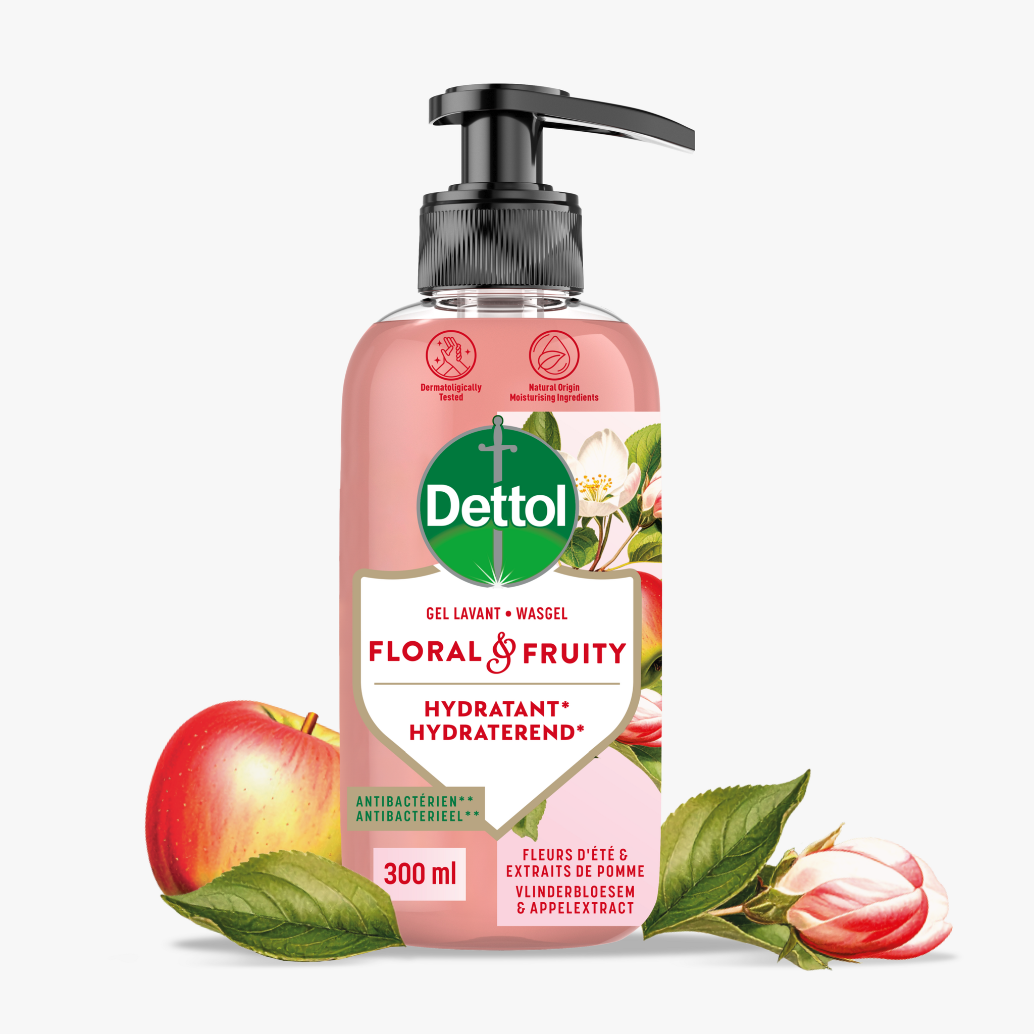 Dettol Handzeep - Antibacterieel - Floral & Fruity - Vlinderbloesem & Appelextract - 300ml x2