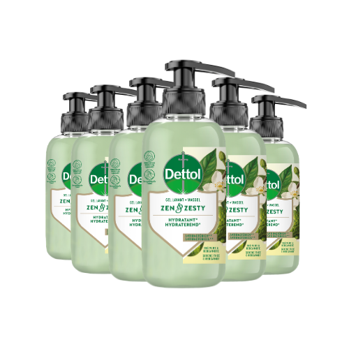 Dettol Handzeep – Antibacterieel – Zen & Zesty – Groene Thee & Bergamot – 300 ml x6
