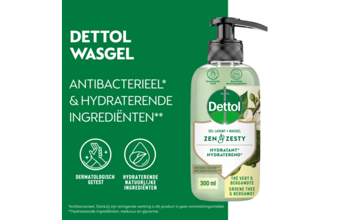 Dettol Handzeep – Antibacterieel – Zen & Zesty – Groene Thee & Bergamot – 300 ml x6
