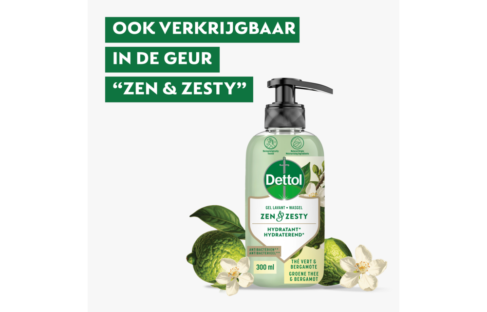 Dettol Handzeep – Antibacterieel – Zen & Zesty – Groene Thee & Bergamot – 300 ml x6