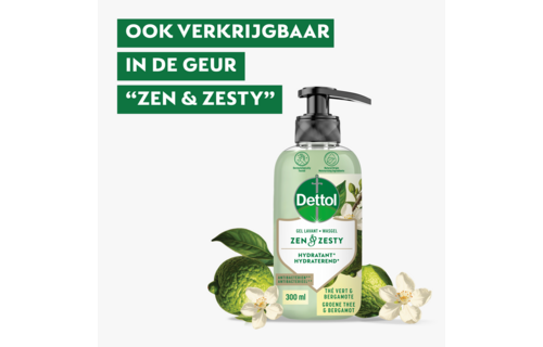 Dettol Handzeep – Antibacterieel – Zen & Zesty – Groene Thee & Bergamot – 300 ml x6