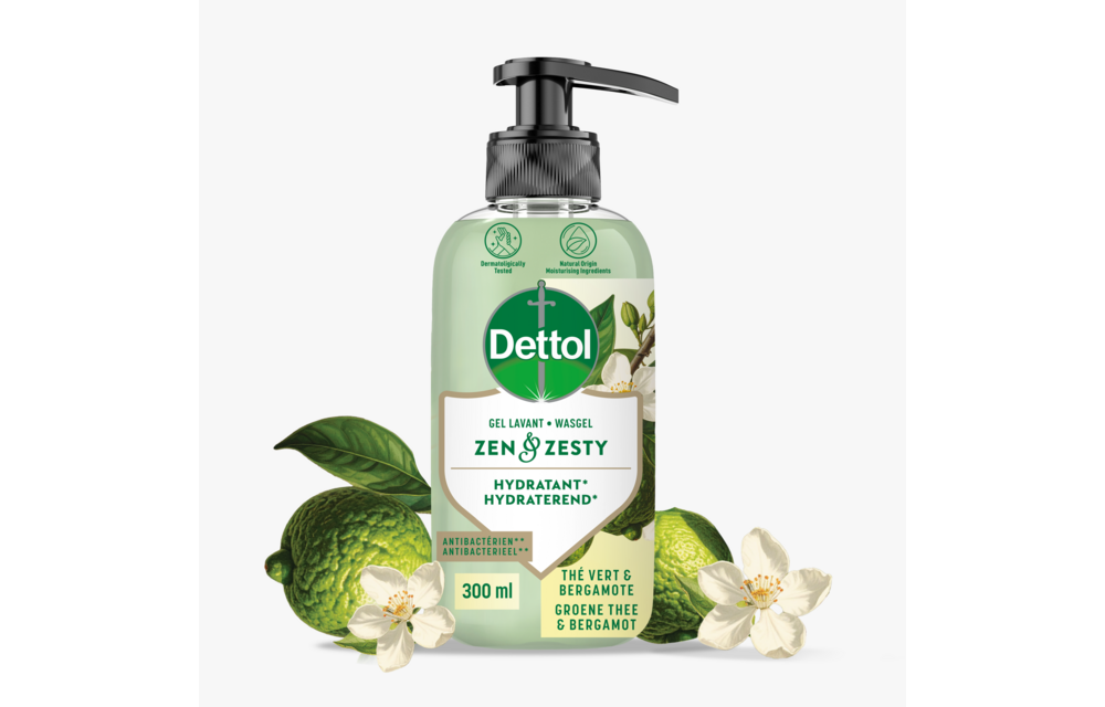 Dettol Handzeep – Antibacterieel – Zen & Zesty – Groene Thee & Bergamot – 300 ml x6