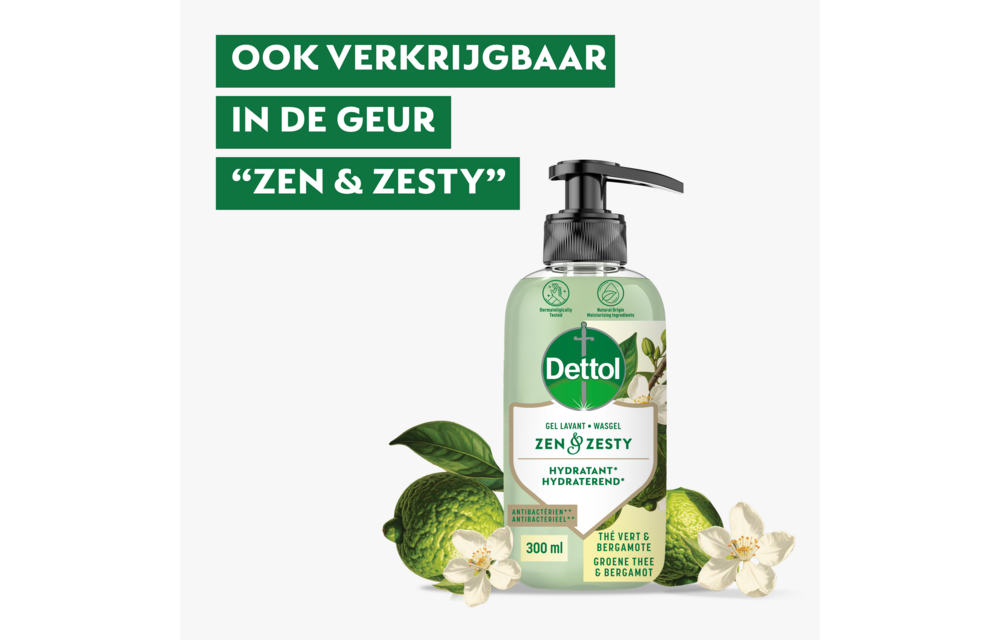 Dettol Handzeep – Antibacterieel – Zen & Zesty – Groene Thee & Bergamot – 300 ml x5